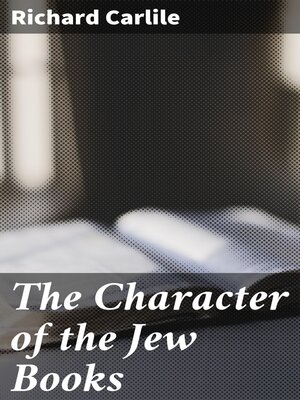 cover image of The Character of the Jew Books
